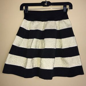 Striped Gold and Black Skater Skirt